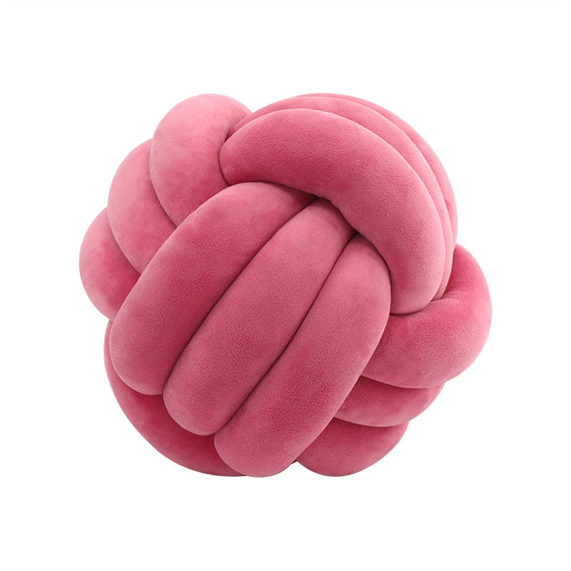 Soft Round Handmade Knotted Ball Sofa Pillow Velvet Plush Ball