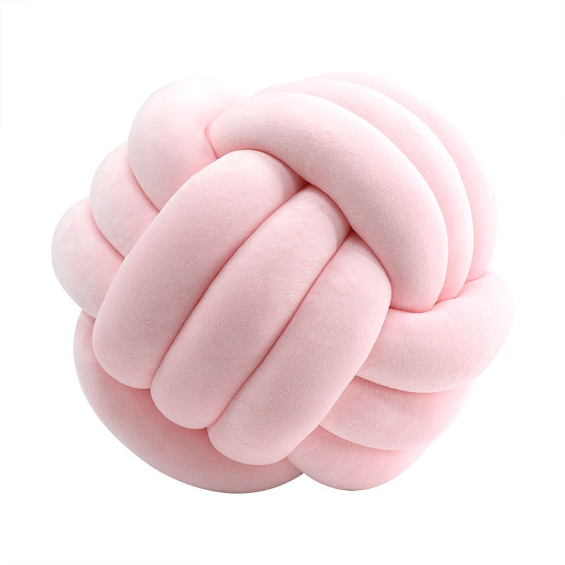 Soft Round Handmade Knotted Ball Sofa Pillow Velvet Plush Ball