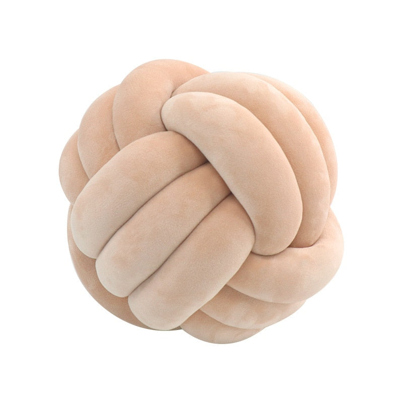 Soft Round Handmade Knotted Ball Sofa Pillow Velvet Plush Ball