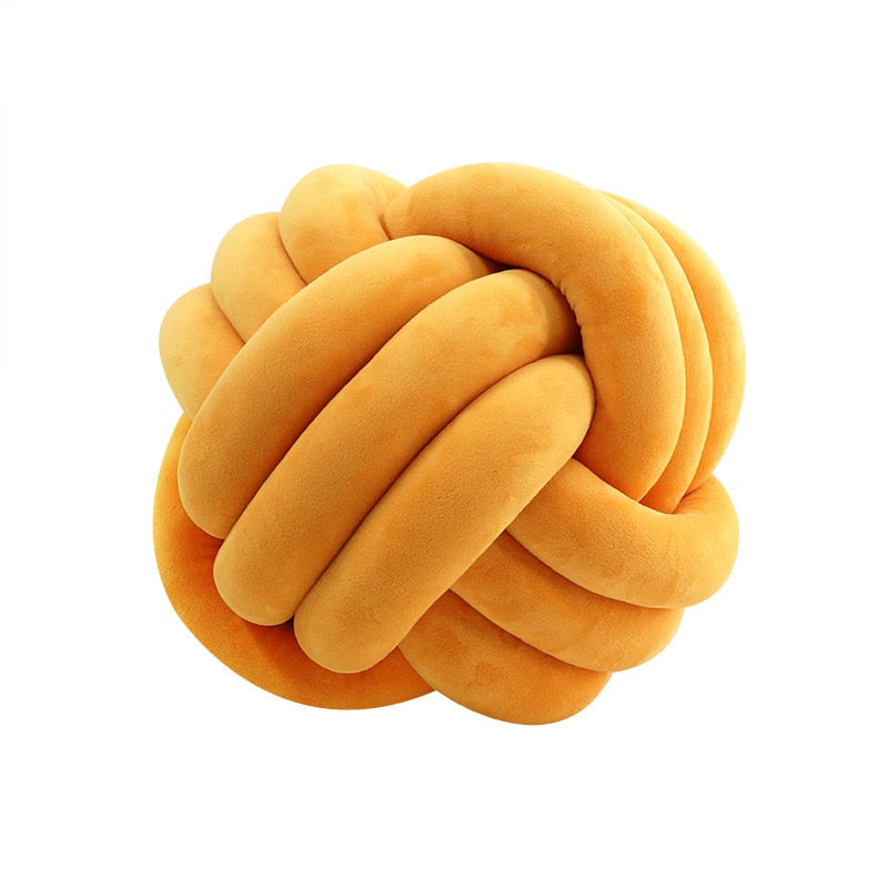 Soft Round Handmade Knotted Ball Sofa Pillow Velvet Plush Ball