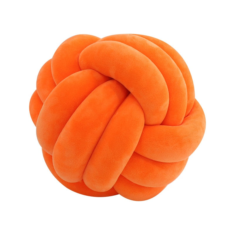 Soft Round Handmade Knotted Ball Sofa Pillow Velvet Plush Ball