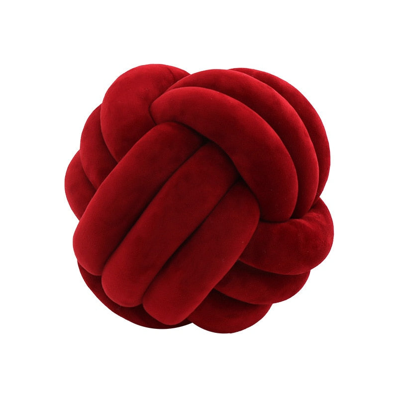 Soft Round Handmade Knotted Ball Sofa Pillow Velvet Plush Ball