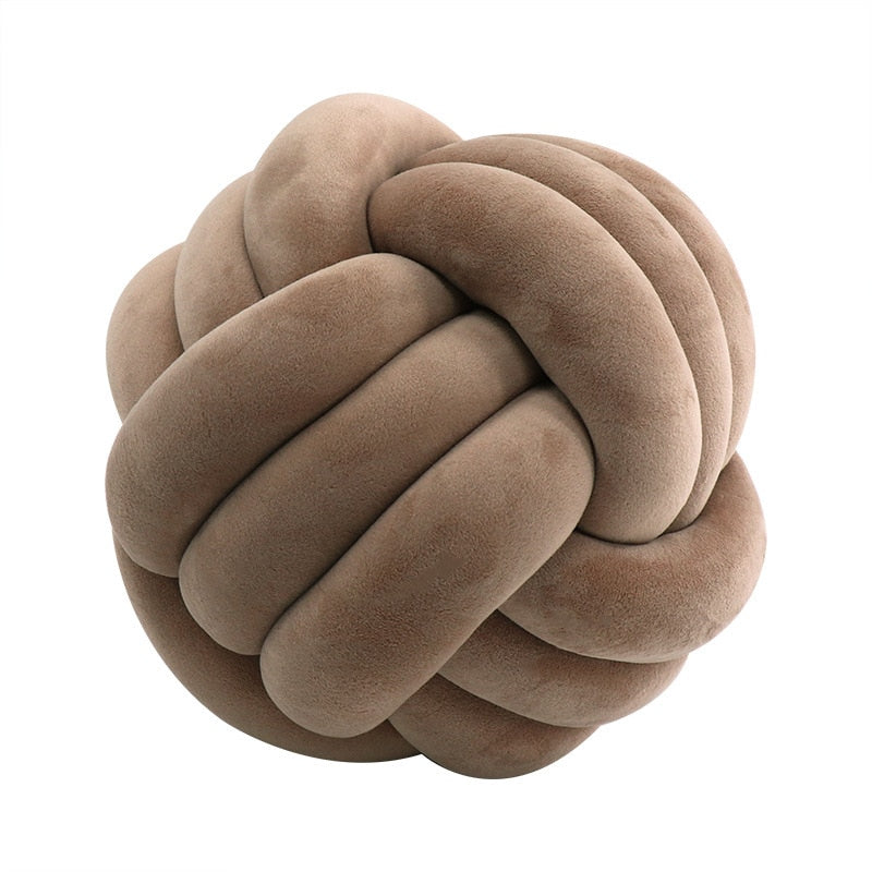 Soft Round Handmade Knotted Ball Sofa Pillow Velvet Plush Ball
