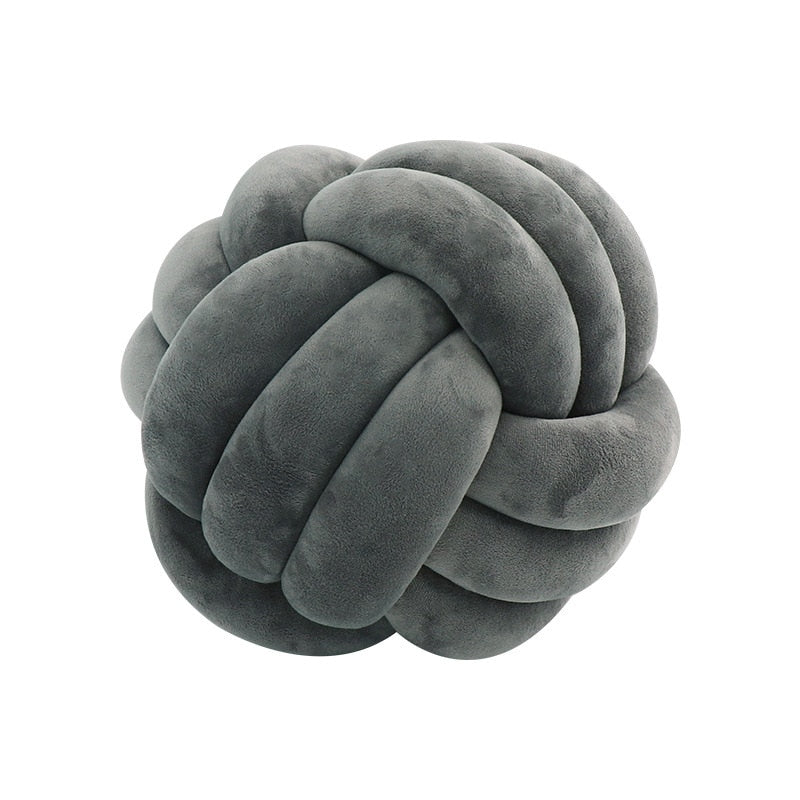 Soft Round Handmade Knotted Ball Sofa Pillow Velvet Plush Ball