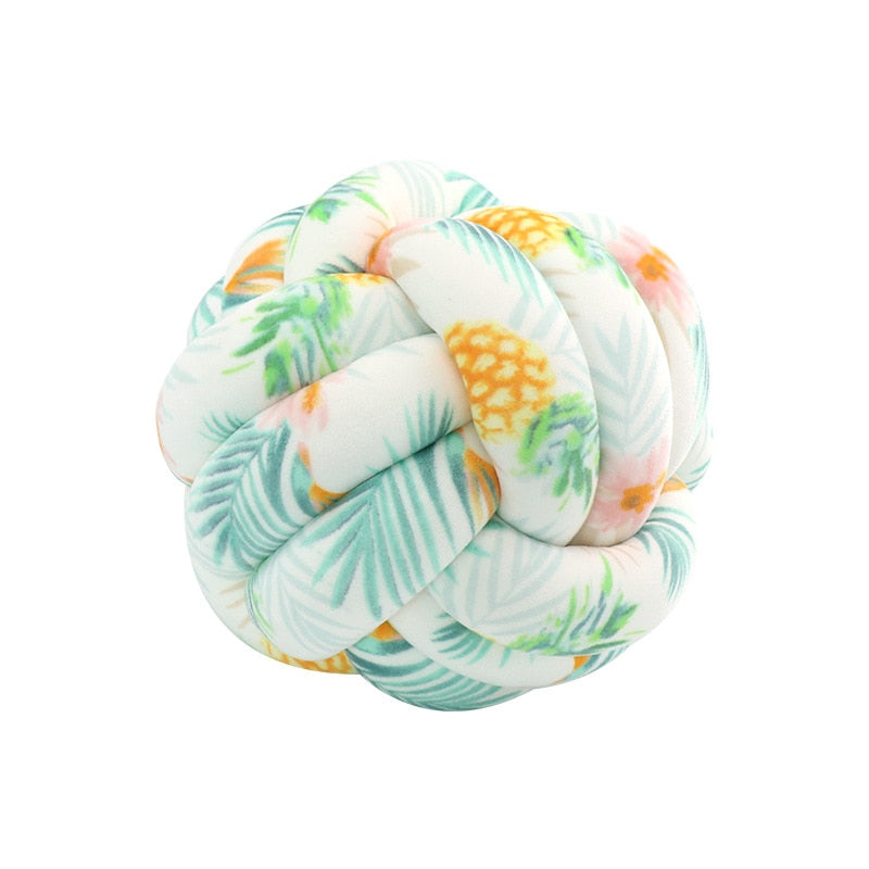 Soft Round Handmade Knotted Ball Sofa Pillow Velvet Plush Ball