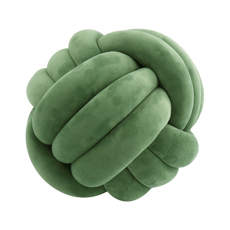 Soft Round Handmade Knotted Ball Sofa Pillow Velvet Plush Ball