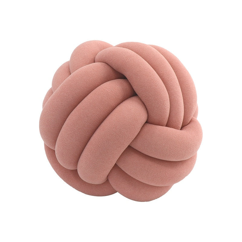 Soft Round Handmade Knotted Ball Sofa Pillow Velvet Plush Ball