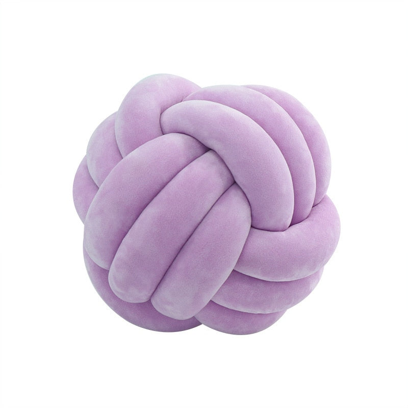 Soft Round Handmade Knotted Ball Sofa Pillow Velvet Plush Ball