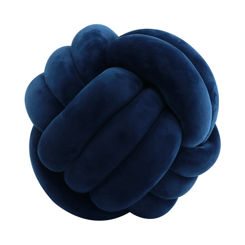 Soft Round Handmade Knotted Ball Sofa Pillow Velvet Plush Ball