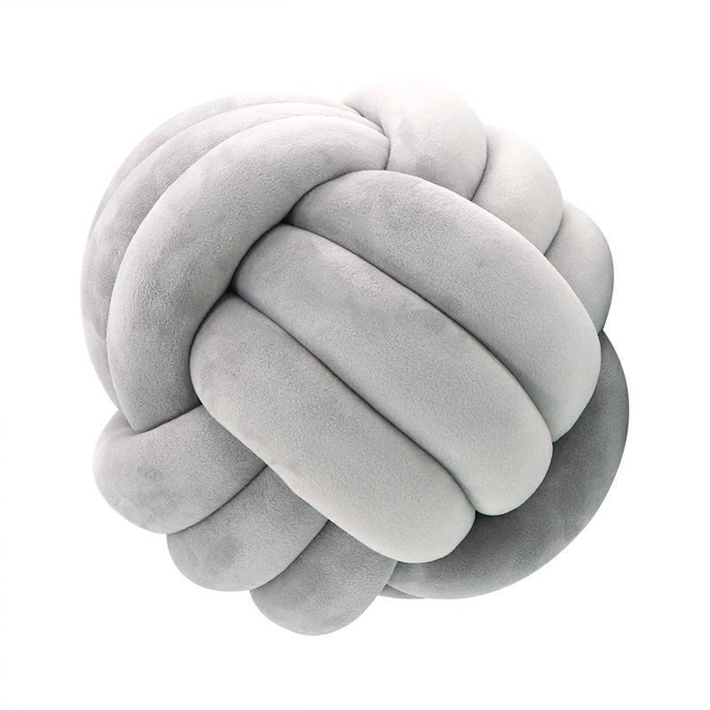 Soft Round Handmade Knotted Ball Sofa Pillow Velvet Plush Ball