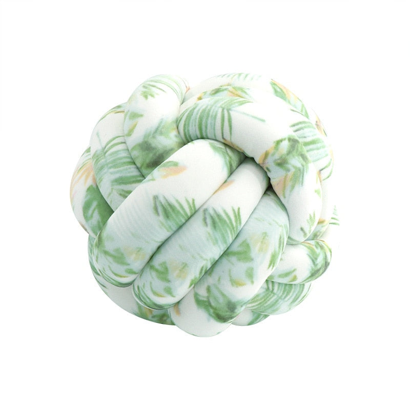 Soft Round Handmade Knotted Ball Sofa Pillow Velvet Plush Ball