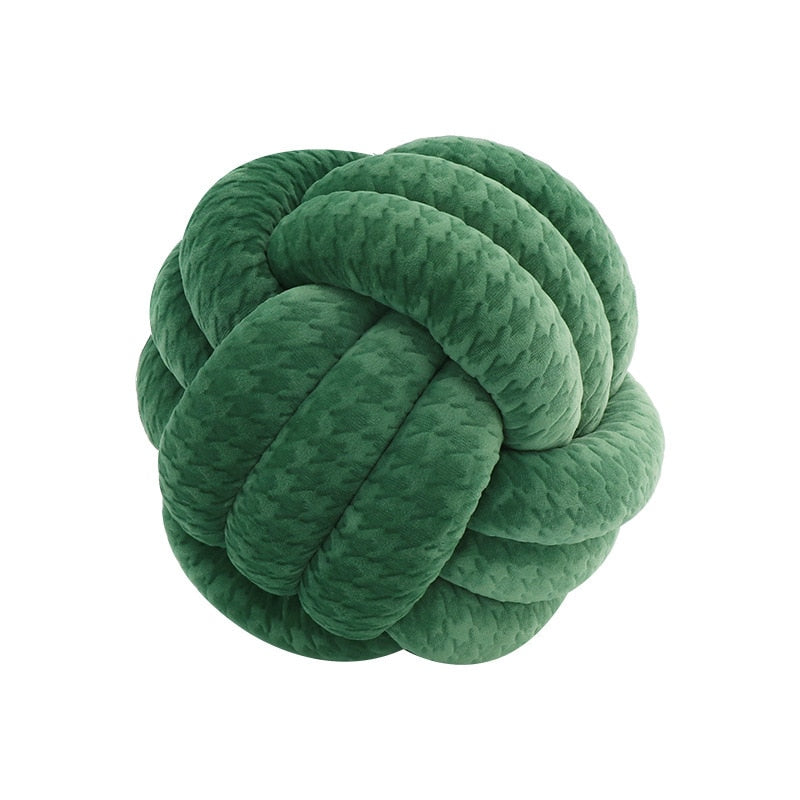 Soft Round Handmade Knotted Ball Sofa Pillow Velvet Plush Ball