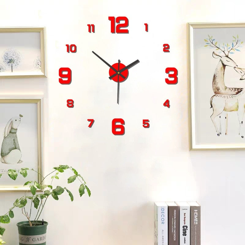 Creative Frameless DIY Wall Clock Wall Decal Home Silent Clock Living Room Office Wall Decoration