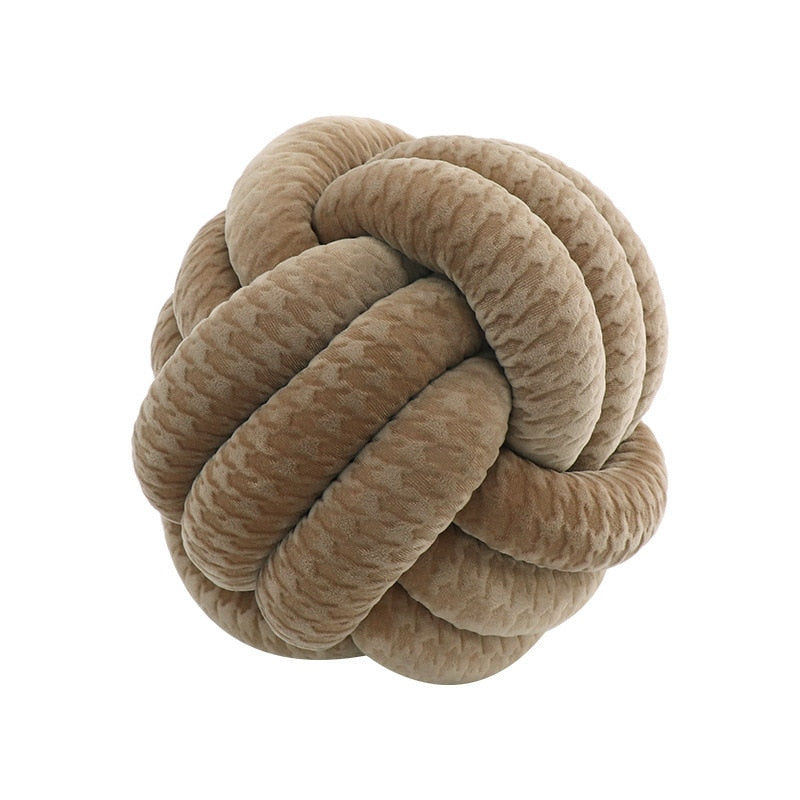 Soft Round Handmade Knotted Ball Sofa Pillow Velvet Plush Ball