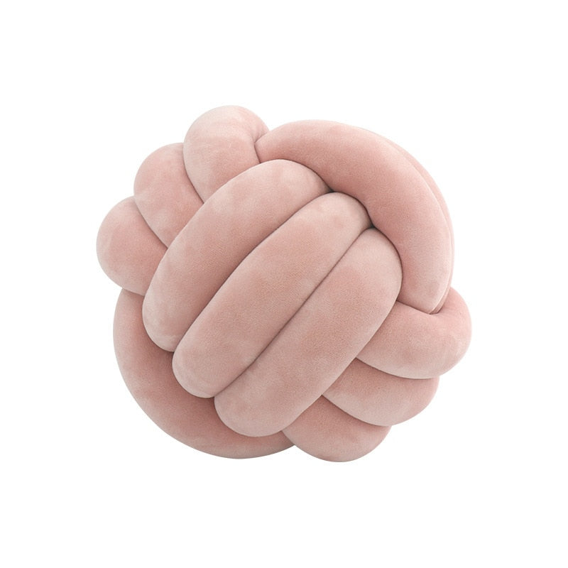 Soft Round Handmade Knotted Ball Sofa Pillow Velvet Plush Ball