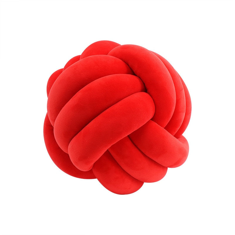 Soft Round Handmade Knotted Ball Sofa Pillow Velvet Plush Ball