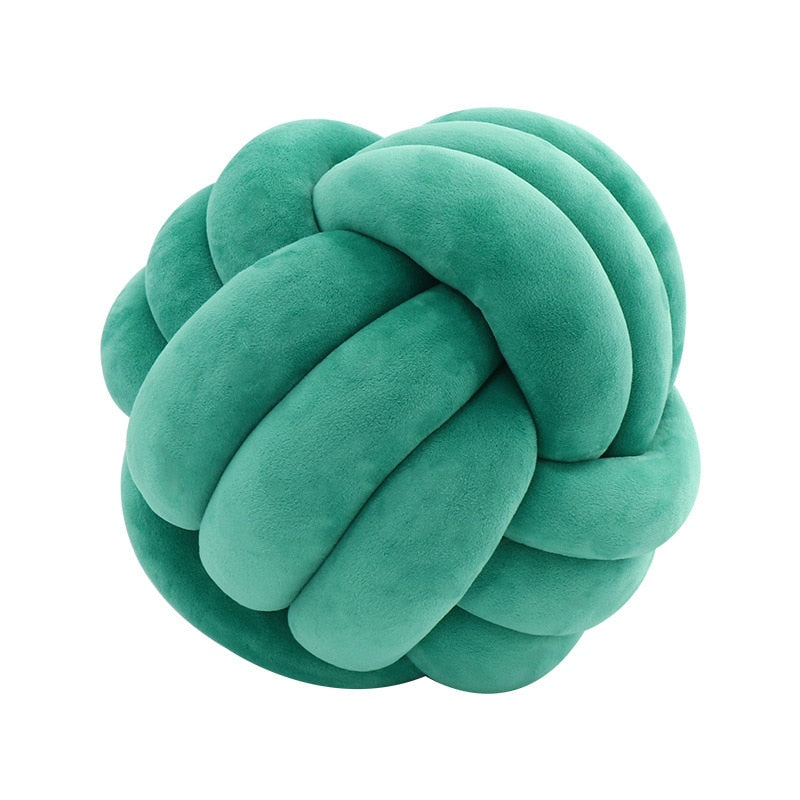 Soft Round Handmade Knotted Ball Sofa Pillow Velvet Plush Ball