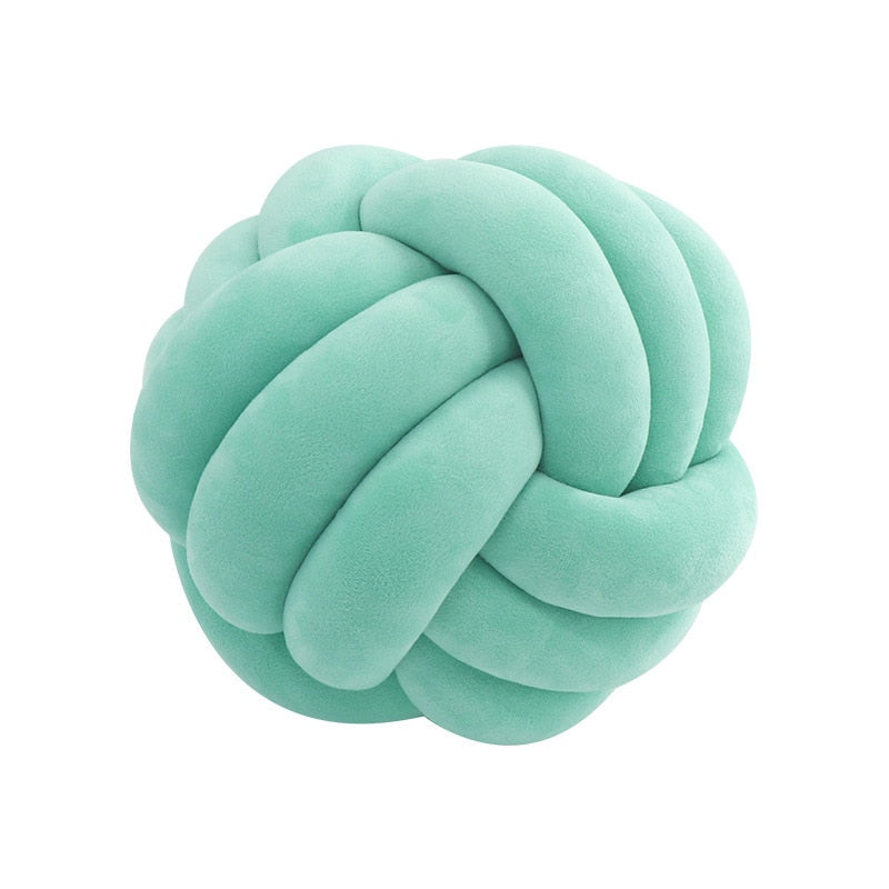 Soft Round Handmade Knotted Ball Sofa Pillow Velvet Plush Ball