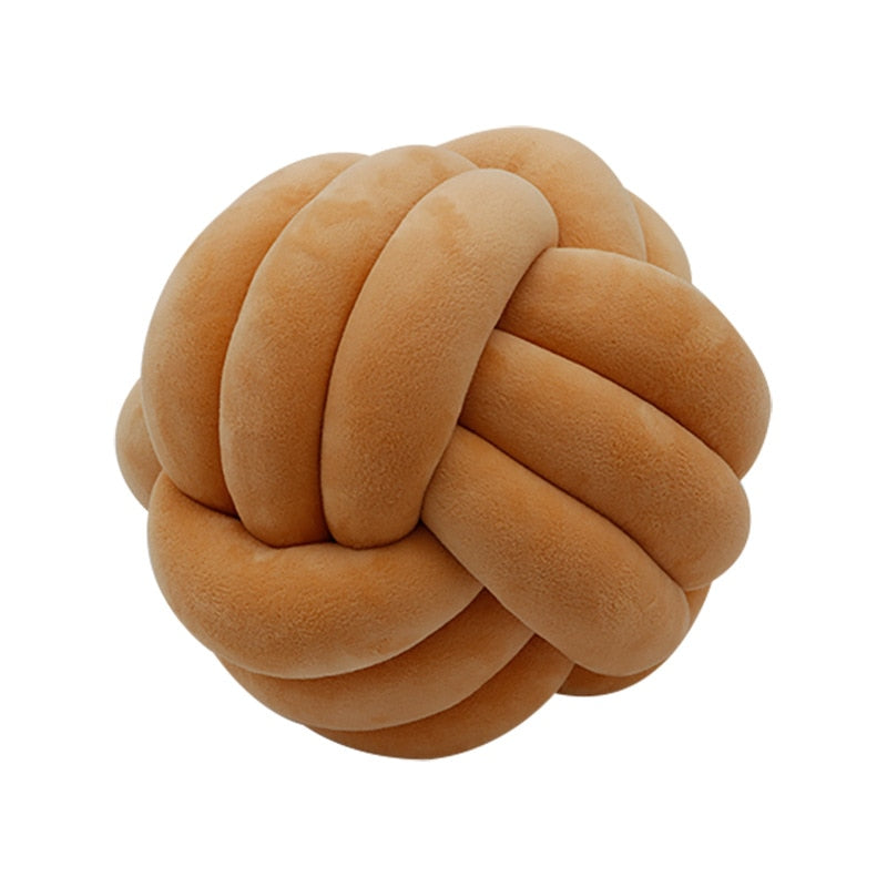 Soft Round Handmade Knotted Ball Sofa Pillow Velvet Plush Ball