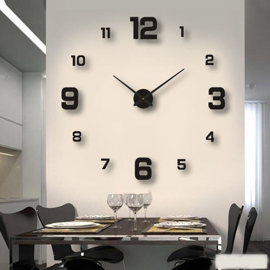 Creative Frameless DIY Wall Clock Wall Decal Home Silent Clock Living Room Office Wall Decoration